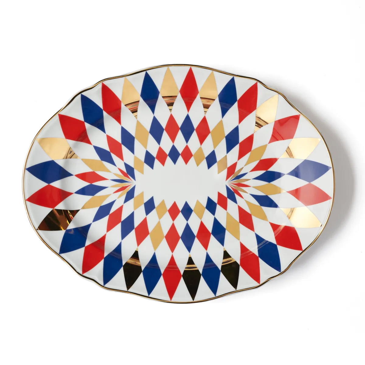 piatto_portata_ovale_quad_0.webp Bitossi Home Piatto Portata Ovale Quadri- Piatti