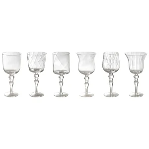 Bitossi Home Set 6 Calici Forme Assortite - Texture Trasparente- Bicchieri